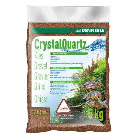 DENNERLE - Crytal Quartz - 5kg - Gravier quartz Brun Foncé (1 à 2 mm)