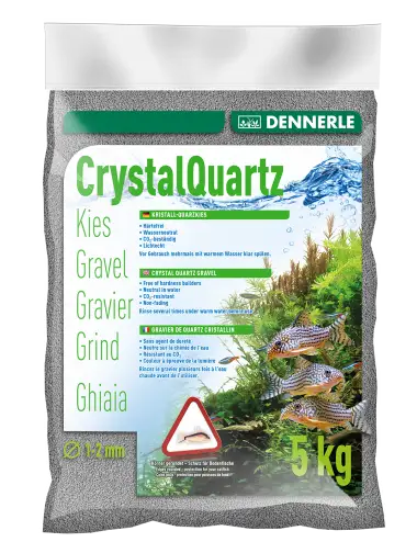DENNERLE - Kristalkwarts - 5kg - Leigrijs kwartsgrind (1 tot 2 mm)