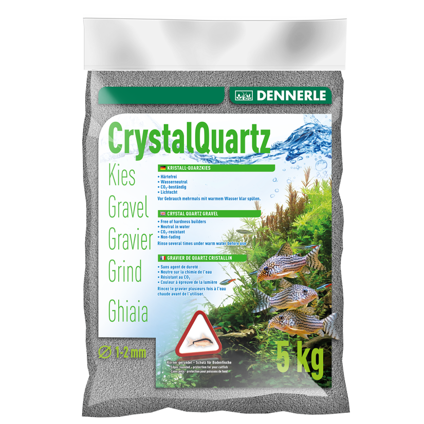 DENNERLE - Crytal Quartz - 5 kg - Skrilasto siv kremenčev gramoz (1 do 2 mm)