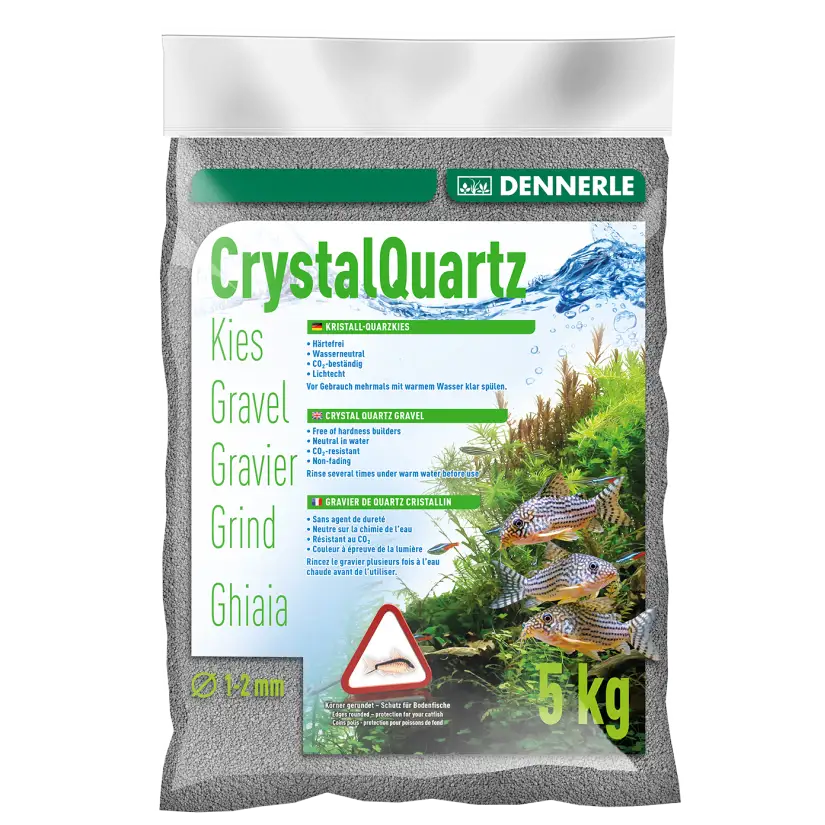 DENNERLE - Kristalkwarts - 5kg - Leigrijs kwartsgrind (1 tot 2 mm)