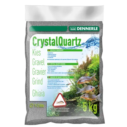 DENNERLE - Crytal Quartz - 5kg - Grava de cuarzo gris pizarra (1 a 2 mm)