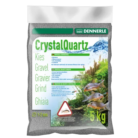 DENNERLE - Crytal Quartz - 5kg - Gravier quartz Gris ardoise (1 à 2 mm)