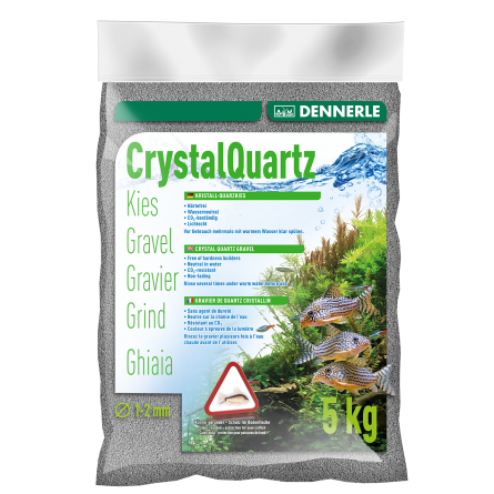 DENNERLE - Kristalkwarts - 5kg - Leigrijs kwartsgrind (1 tot 2 mm)