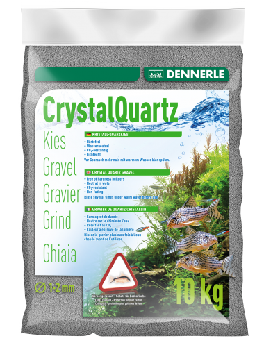 DENNERLE - Crytal Quartz - 10kg - Gravier quartz Gris ardoise (1 à 2 mm)