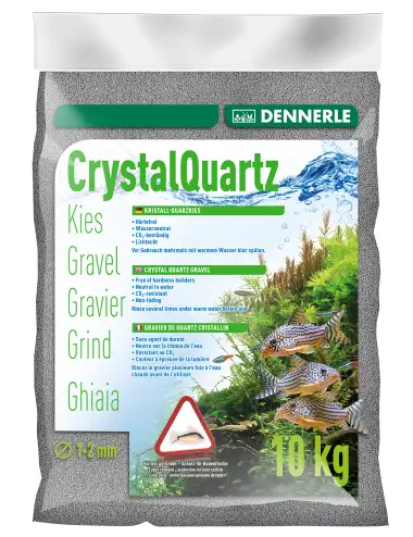 DENNERLE - Crytal Quartz - 10kg - Gravier quartz Gris ardoise (1 à 2 mm)