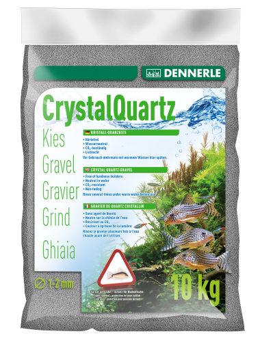 DENNERLE - Kristallquarz - 10kg - Schiefergrauer Quarzkies (1 bis 2 mm)