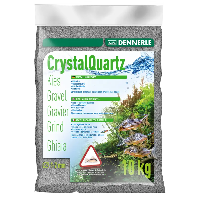 DENNERLE - Crytal Quartz - 10kg - Slate gray quartz gravel (1 to 2 mm)