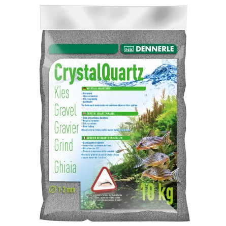 DENNERLE - Crytal Quartz - 10kg - Cascalho de quartzo cinza ardósia (1 a 2 mm)