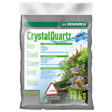 DENNERLE - Crytal Quartz - 10kg - Slate gray quartz gravel (1 to 2 mm)