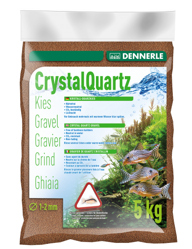 DENNERLE - Crytal Quartz - 10kg - Cascalho de quartzo marrom (1 a 2 mm)