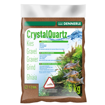 DENNERLE - Crytal Quartz - 10kg - Cascalho de quartzo marrom (1 a 2 mm)