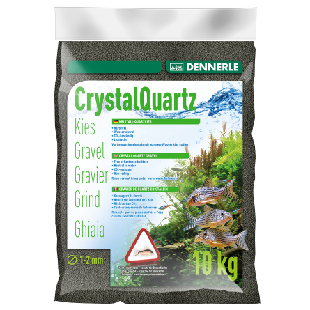 DENNERLE - Kristallquarz - 10kg - Diamantschwarzer Kies (1 bis 2 mm) DENNERLE - Kristallquarz - 10kg - Diamantschwarzer Kies (1 bis 2 mm)