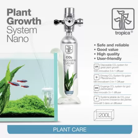 TROPICA - Plant Growth System Nano- 95gr - Kit CO2 per acquari fino a 200l