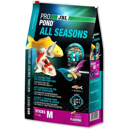 JBL - ProPond All Seasons M - 6l - Alimento para todas as estações para koi de tamanho médio JBL - ProPond All Seasons M - 6l - Alimento para todas as estações para koi de tamanho médio