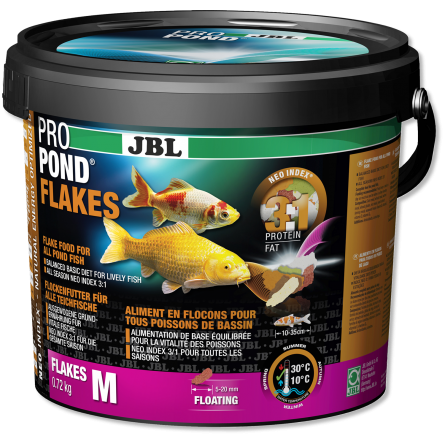 JBL - ProPond Flakes - 5,5l - Alimento em flocos para todos os peixes de lago JBL - ProPond Flakes - 5,5l - Alimento em flocos para todos os peixes de lago