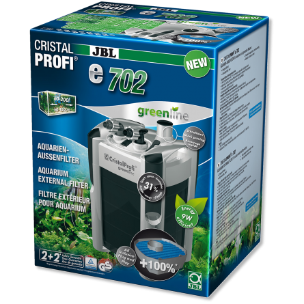 JBL - CristalProfi e702 greenline filter - External filter for aquariums from 60 to 200 liters JBL - CristalProfi e702 greenline filter - External filter for aquariums from 60 to 200 liters