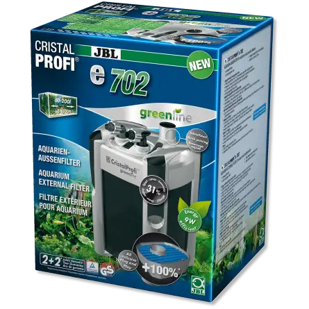 JBL - Filtre CristalProfi e702 greenline - Filtre extérieur pour aquariums de 60 à 200 litres