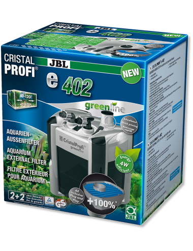 JBL - Filtre CristalProfi e402 greenline - Filtre extérieur pour aquariums de 40 à 120 litres