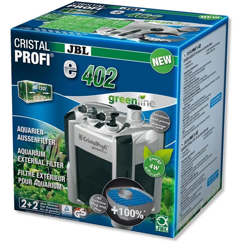 JBL - CristalProfi e402 greenline filter - External filter for aquariums from 40 to 120 liters