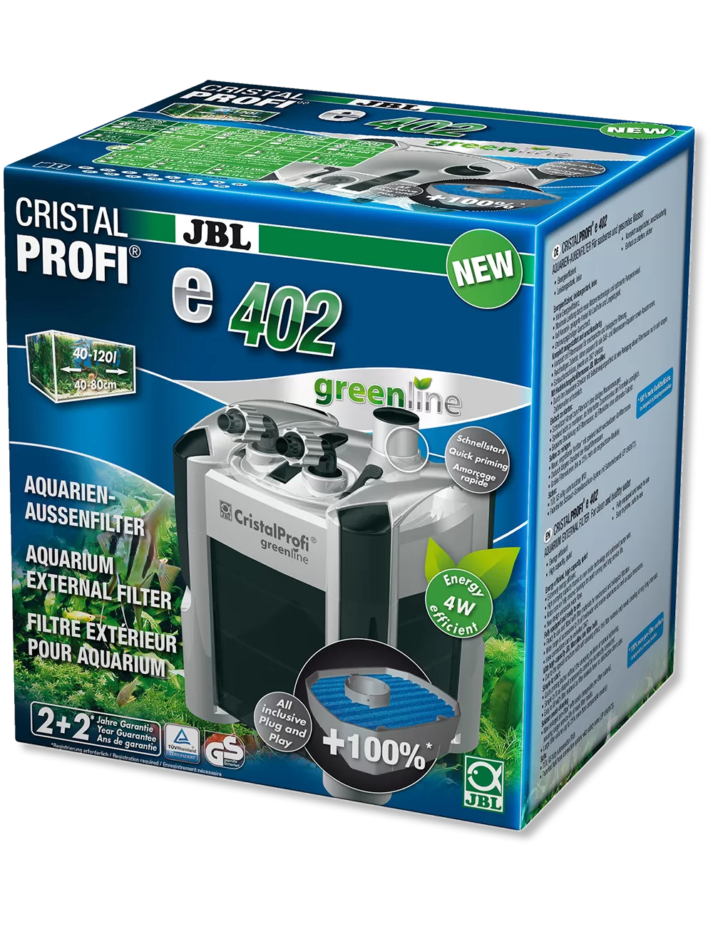 JBL - CristalProfi e402 greenline - Filtre externe - 40 à 120 L