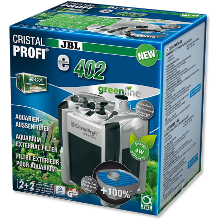 JBL - Filtre CristalProfi e402 greenline - Filtre extérieur pour aquariums de 40 à 120 litres