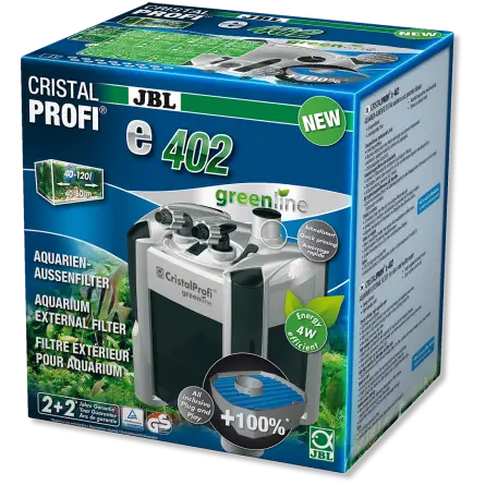 JBL - Filtro CristalProfi e402 greenline - Filtro externo para aquários de 40 a 120 litros